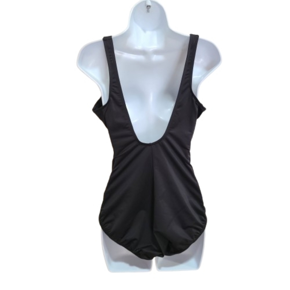 Miraclesuit Escape One Piece Elegant Black Swimsuit Ruching Compression - Picture 5 of 8